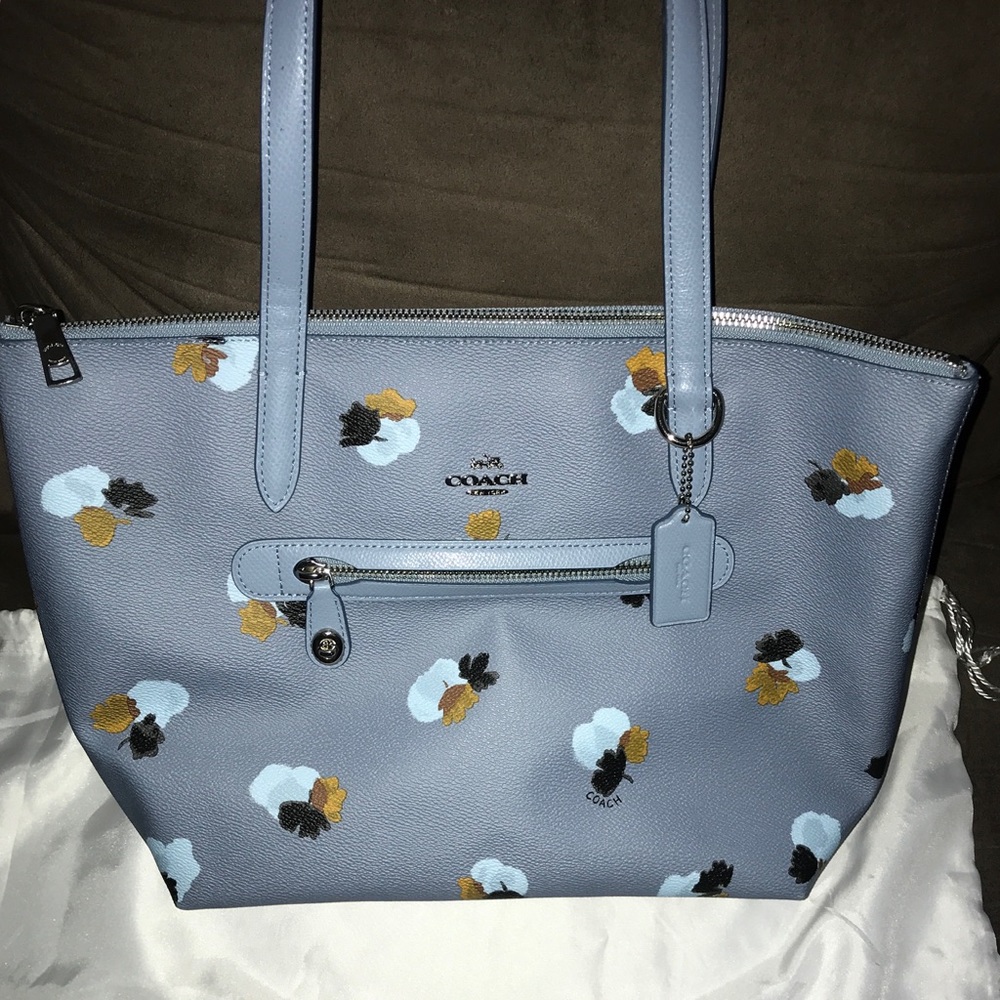 Authentic Coach Blue Floral Taylor Tote